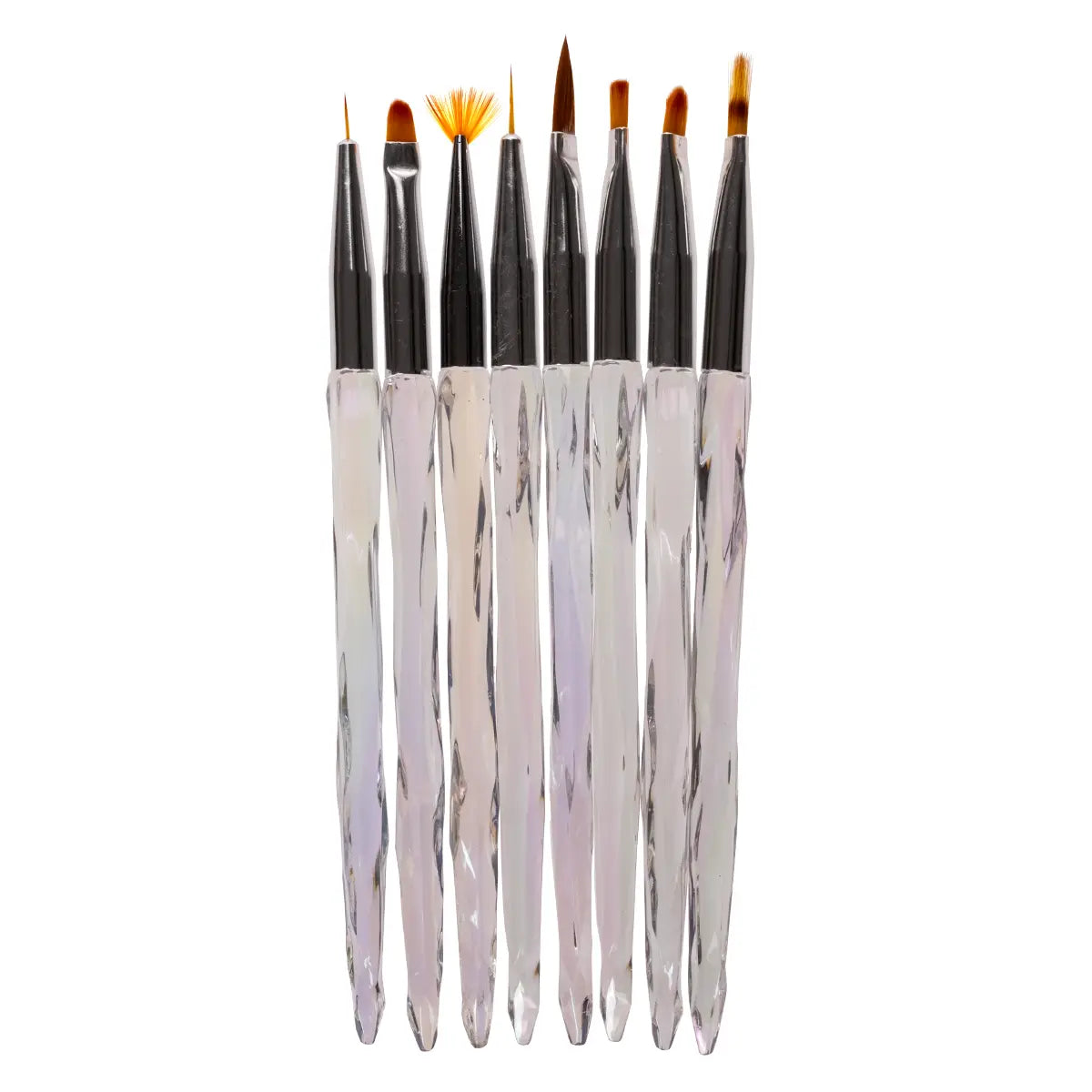 8'li Şeffaf Akrilik Gövdeli Master Nail Art Fırça Seti NL-0668