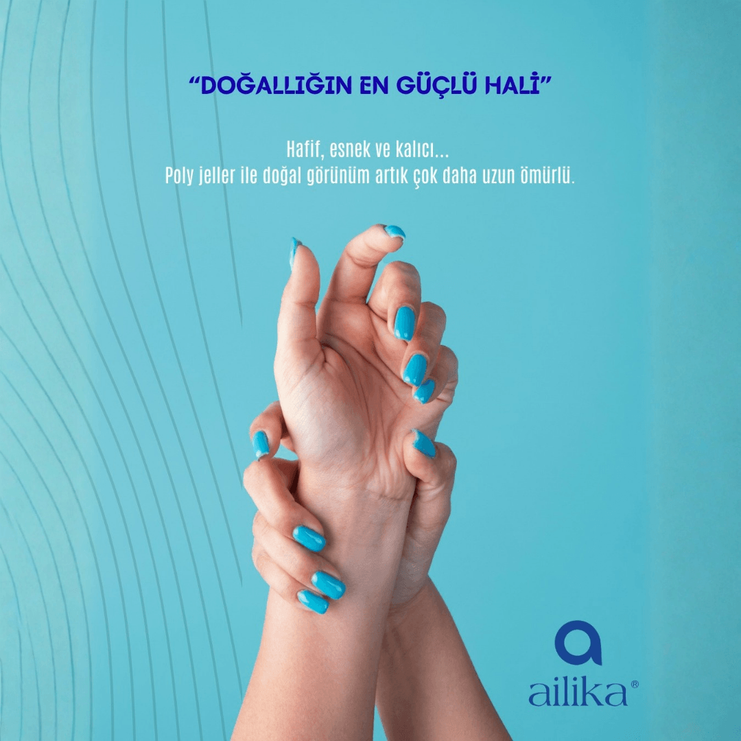 Ailika vizyonunu yansıtan estetik ve profesyonel nail ürünleri görseli